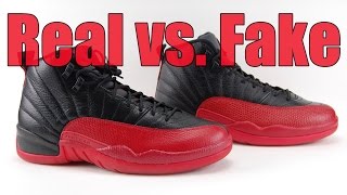 Real vs Fake Air Jordan 12 Flu Game Bred 2016 Legit Check [upl. by Htessil998]