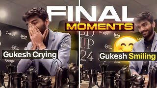 Final Moments of Gukesh Winning World Championship  Gukesh Crying [upl. by Attelrac319]