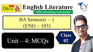 ENG 103  End Term Exam Live class  BA 1st Semester English Class  6 [upl. by Henleigh]