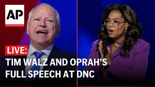 DNC LIVE Tim Walz and Oprah full speech at Democratic National Convention [upl. by Yedsnil]