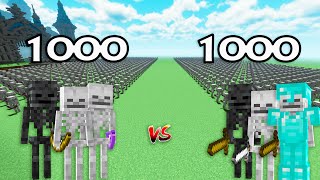 1000 Skeletons VS 1000 Skeletons  Minecraft [upl. by Urbai]