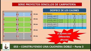 053Cómo hacer el despiece de los cajones y las medidas de sus partes [upl. by Eniawtna]