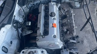 Installing A Header And Shifter Cables On A K Swap EK [upl. by Nahgam]