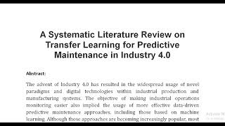 A Systematic Literature Review on Transfer Learning for Predictive Maintenance in Industry 4 0 [upl. by Rachael]