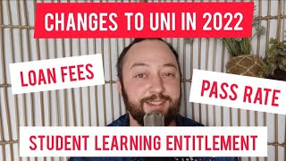 Changes to uni in 2022  student learning entitlement 50 pass rate  the fee help loan fee returns [upl. by Dorelle]