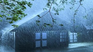 Heavy rain on tin Roof for sleeping  go straight to sleep with the sound of rain amp thunder at night [upl. by Kurth]