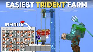 Minecraft Easiest Trident Farm 120  AFK Drowned Farm [upl. by Garwin]