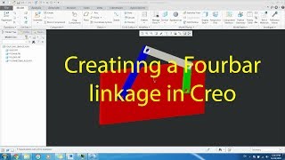 Creating fourbar linkage in Creo Pro Engineer [upl. by Ehcropal]