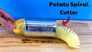 How To Make A Spiral Potato Cutter  DIY Twister Potato Machine [upl. by Ahsikahs]