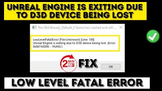 UE4 Game has crashed Low Level Fatal Error 0x887A006 Hung [upl. by Rosati]