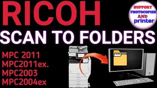 How to Setup Scan to Pc With Ricoh Copier Save to PC Windows 781011scan to folder smb scan [upl. by Annis]