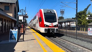 Caltrain Stadler KISS EMU on L5 Limited 512 SB with 306 Leading [upl. by Harpole]