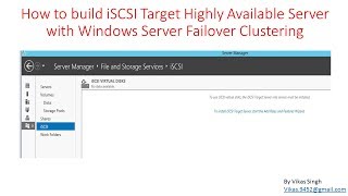 How to build iSCSI Target Highly Available Server with Windows Server Failover Clustering [upl. by Auburn]