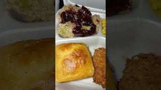 A little kids meal from Lubys corn fish dressing cranberrysauce cornbread yummy goodness [upl. by Eladroc]