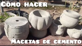 COMO HACER MACETAS DE CEMENTO [upl. by Airottiv963]