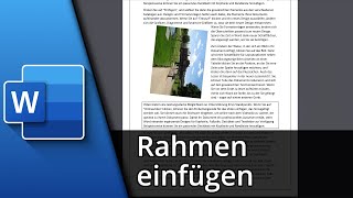 Rahmen bei Word einfügen Für Text Absatz amp Seite ✅ Tutorial [upl. by Bohrer]