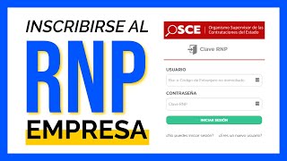 Cómo INSCRIBIRSE en el RNP  Persona Jurídica 2024 Registro Nacional de Proveedores [upl. by Gelya275]