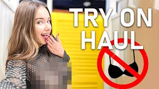 4K TRY ON HAUL WITH Alisa  GET READY WITH ME  NO BRA CHALLENGE AT MALL [upl. by Sivrad292]