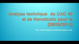 07052014 Analyse technique du CAC 40 et Nanobiotix  Apprendre le trading [upl. by Eupheemia]