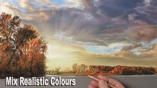 Pastel Painting Tutorial  Landscape Painting with Pastels Easy Way Sunrise amp Trees Part 2 [upl. by Anse]