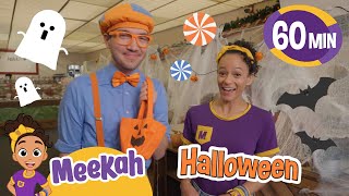 Blippi and Meekahs Sweet Halloween Surprise  1 HOUR OF MEEKAH  Educational Videos for Kids [upl. by Aerdnak]