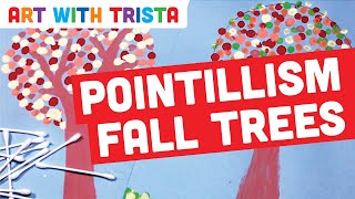 Pointillism Fall Trees Art Tutorial  Art With Trista [upl. by Lybis]