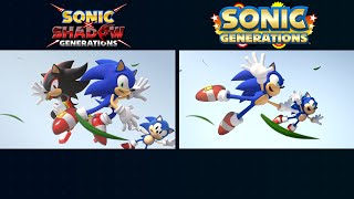 Sonic X Shadow Generations And Sonic Generations Comparison [upl. by Nibla]