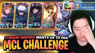 Stream snipers First time MCL challenge failed  Mobile Legends [upl. by Anelim]