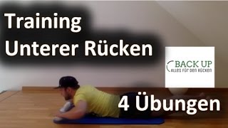 Training unterer Rücken  Muskelaufbau und Rückentraining in 4 Übungen [upl. by Eitsyrhc235]