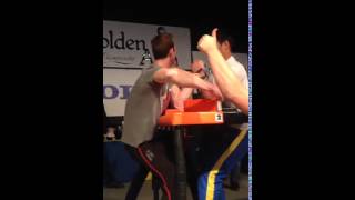 Niklas Nannestad vs Kydyrgaly Ongarbaev Men Pro Left 95 kg Golden Arm Championships 2016 [upl. by Ib834]