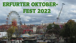 Erfurter Oktoberfest 2022 Alle Fahrgeschäfte auf dem Erfurter Domplatz [upl. by Aratehs]