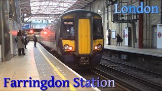 London Farringdon Station  Thameslink  British Rail Class 377  319 [upl. by Alicirp]