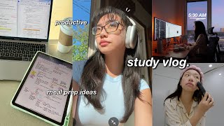 STUDY VLOG 🍵 waking up at 5AM productive days in my life skincare routine amp meal prep ideas [upl. by Marquet]