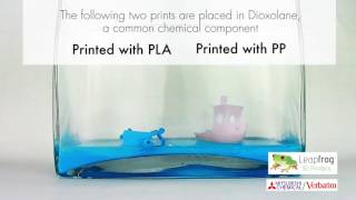 PP filament vs PLA filament  Verbatim amp Leapfrog 3D Printers [upl. by Relda]