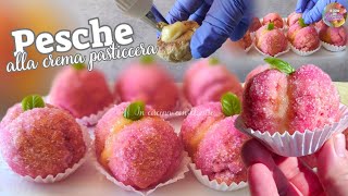 PESCHE DOLCI ALL’ALCHERMES con crema pasticcera DOLCE FACILE versione VELOCE [upl. by Aramat113]