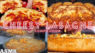 CHEESY LASAGNE MUKBANG ASMR COMPILATION  BIG BITES  EATING SOUNDS [upl. by Newhall]