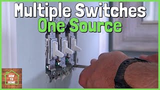 How To Wire 3 Switches With One Power Source  Install Multiple Light Switches In One Box [upl. by Ruhl]