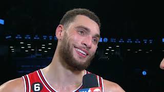 Its what I do  Zach LaVine reacts to his 20point 4th quarter performance vs the Nets 🐂 [upl. by Dagny135]