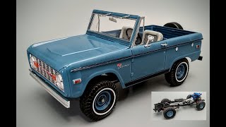 1969 Ford Bronco Half Cab 4x4 302 50 125 Scale Model Kit Build How To Assemble Paint Frame Engine [upl. by Marmion]