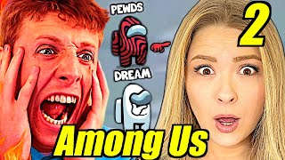 SIDEMEN AMONG US vs PewDiePie amp Dream Reaction [upl. by Giorgi406]