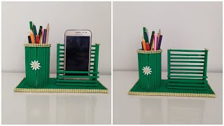 Gazeteden Masaüstü Kalemlik ve Telefon Tutucu Yapımı  DIY Newspaper Pen Holder [upl. by Enyamrahs]