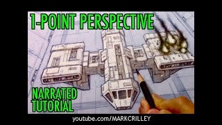 How to Draw Using 1Point Perspective Narrated Tutorial [upl. by Iren]