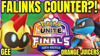 FALINKS vs LUCARIO GEE vs ORANGE JUICERS NA Regionals  Pokemon Unite [upl. by Imoyn]