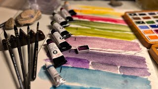 Jacksons Watercolor Haul Unboxing  Daniel Smith vs Roman Szmal Watercolors  Tintoretto Brushes [upl. by Jennilee114]