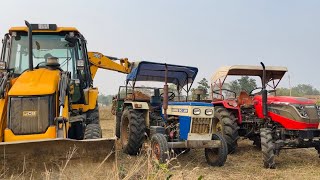 JCB 3dx Eco Backhoe Loader Machine Loading Mud In Mahindra and Swaraj Tractors  Jcb Tractor Videos [upl. by Keheley800]