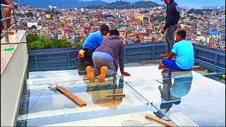 skylight toughened glass 12 mm fitting kalakki katmabdu shrestha glass contact number 9860393614 [upl. by Ecire]