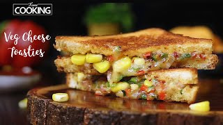 Veg Cheese Toasties  Cheese Chilli Toast Sandwich  Cheese Sandwich  Kids Snacks  Sandwich Recipe [upl. by Esorrebma]