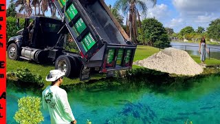 BUILDING a MASSIVE BACKYARD POND with FISH at NEW HOME [upl. by Mancino305]