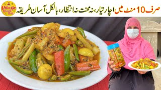 10 Minutes Men Achar Tayar  No Mehnat No Wait  Instant Mix Achar Recipe  Village Handi Roti [upl. by Bevon893]