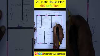 20 x 30 House Plan  600 sqft House Plan learningciviltechnology houseplan [upl. by Eimile]